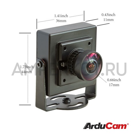2МП USB камера Arducam в металлическом корпусе 1/2.8" CMOS IMX291 WDR микрофон 160° Windows Linux MacOS Android, фото 3
