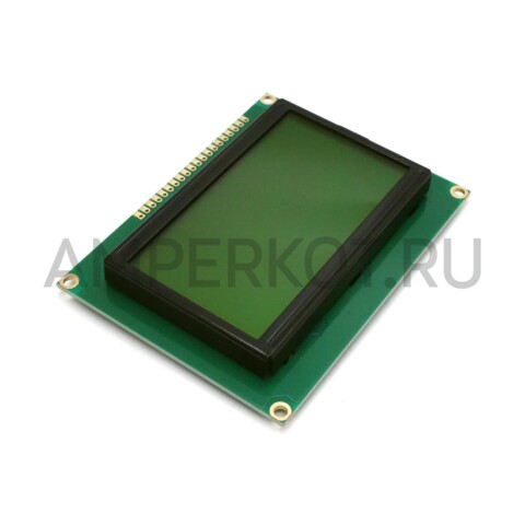 Графический монохромный дисплей LCD12864B 5V 128x64 желто-зеленый, фото 1