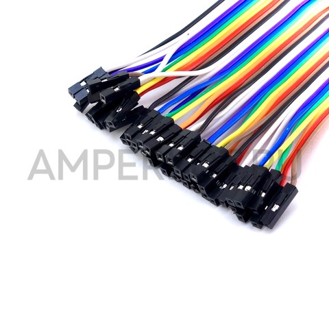 Соединительные провода Dupont (Папа-мама) 40 шт разноцветные 10 см, фото 3
