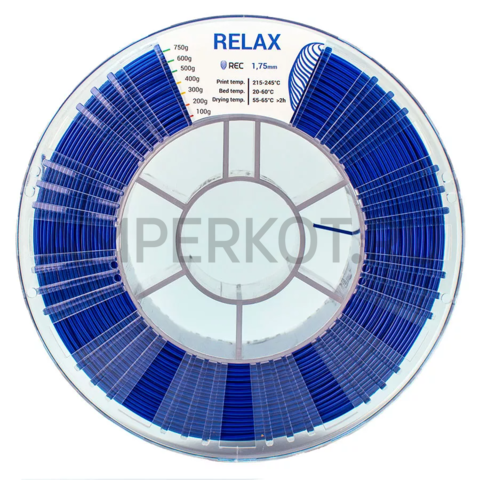 Пластик для 3D-принтера REC PETG (RELAX) 1.75мм синий 750г, фото 2