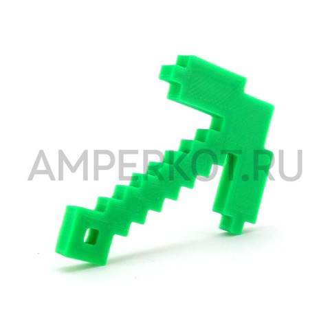 Кирка из Minecraft, 3d модель брелок зеленый, фото 2