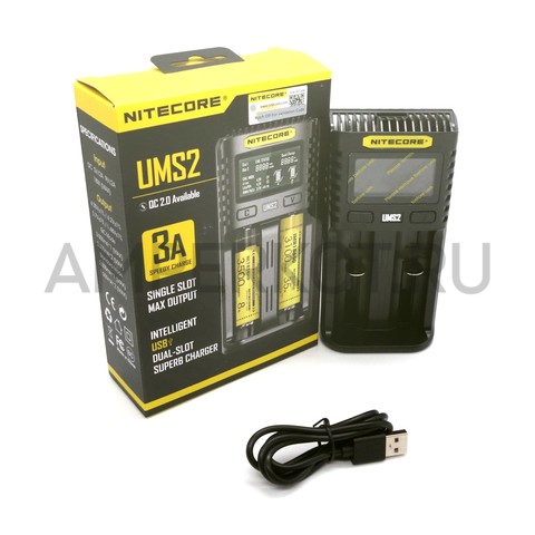 Зарядное устройство Nitecore UMS2 до 2 аккумуляторов, фото 1