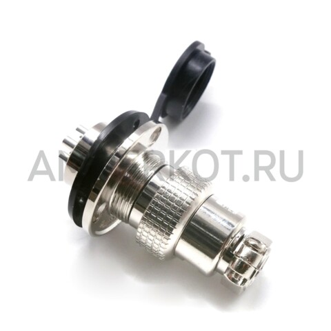 Разъем Разъем GX19M 5 контактов 19 мм (комплект штекер + гнездо с фланцем+крышка), фото 5