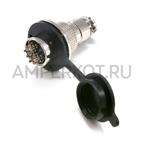Разъем Разъем GX19M 9 контактов 19 мм (комплект штекер + гнездо с фланцем+крышка), фото 3