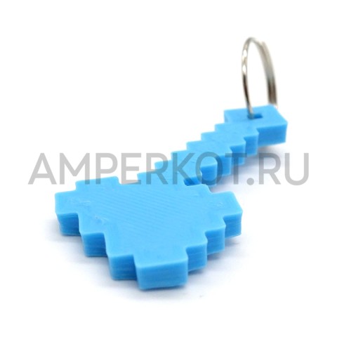 Топор из Minecraft, 3d модель брелок голубой, фото 2