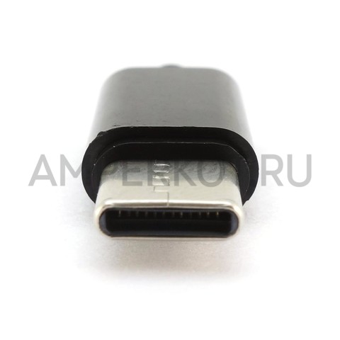 Разъем для пайки на кабель Type-C USB 2.0 черный, фото 3