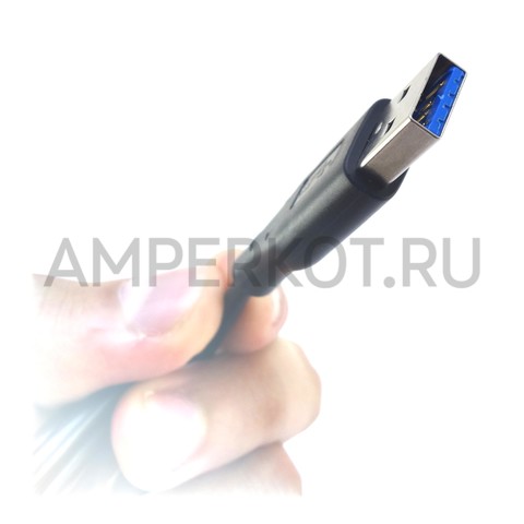 Кабель USB 3.0 Type A - Micro B 50 см черный, фото 3