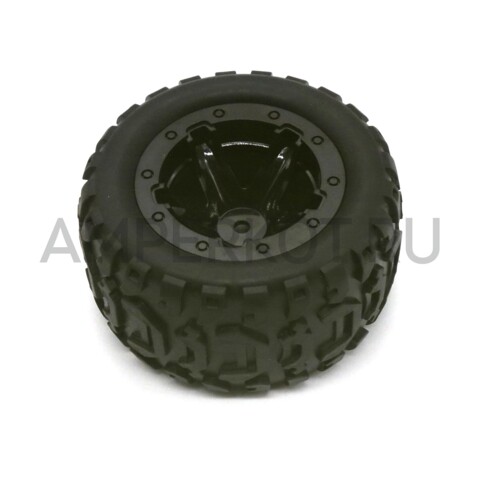 Колесо с резиновой шиной для RC моделей автомобилей 80 мм Черный, фото 1