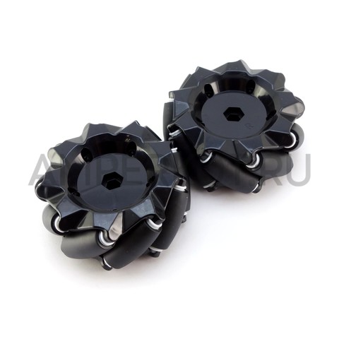 Всенаправленные колеса (Mecanum wheels) L+R черные без колпака, фото 3