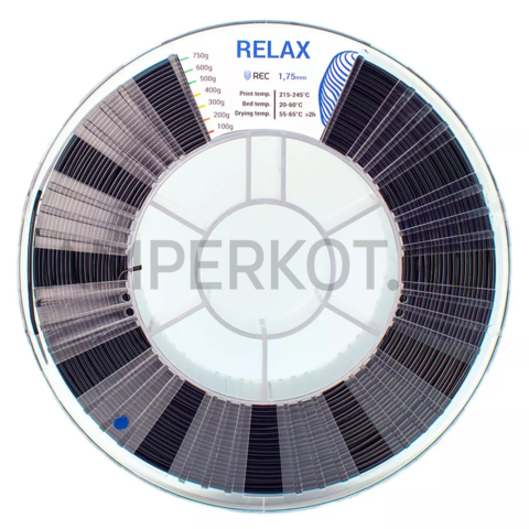 Пластик для 3D-принтера REC PETG (RELAX) 1.75мм чёрный  750г, фото 2