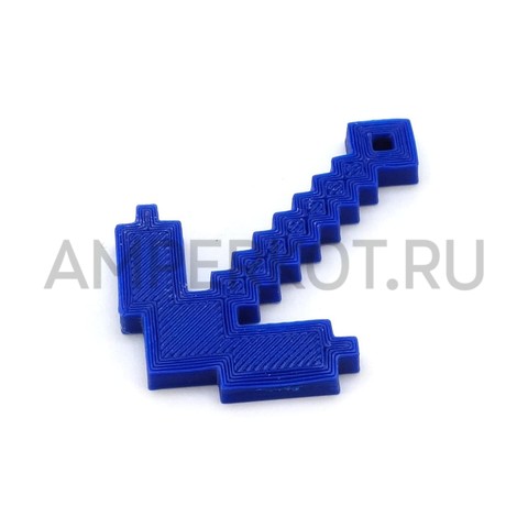 Кирка из Minecraft, 3d модель брелок синий, фото 4
