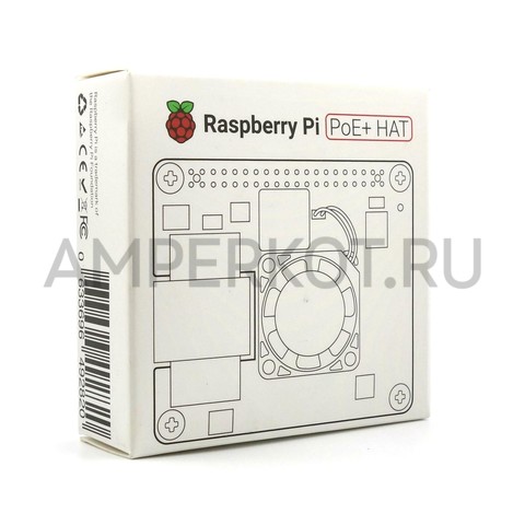 Оригинальный шилд Power Over Ethernet (PoE) HAT для Raspberry Pi 3B+/4, фото 2