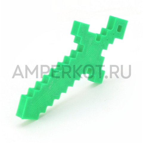 Меч из Minecraft, 3d модель брелок зеленый, фото 2