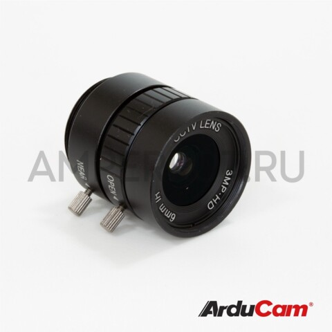 Объектив Arducam для камеры Raspberry Pi HQ, 65°, фокус 6 мм, ручная фокусировка и настройка диафрагмы крепление CS-Mount CS2006ZM06, фото 5