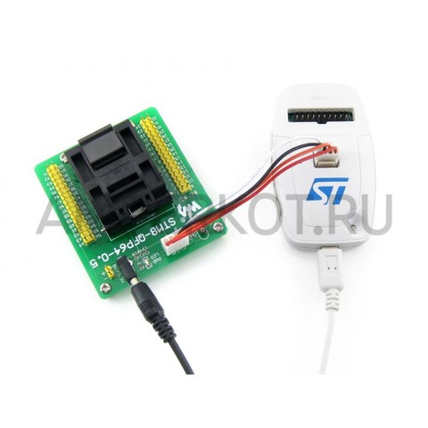 Waveshare IC адаптер для отладки и программирования микроконтроллеров STM8 в корпусе QFP64 (Шаг 0,5 мм), фото 4