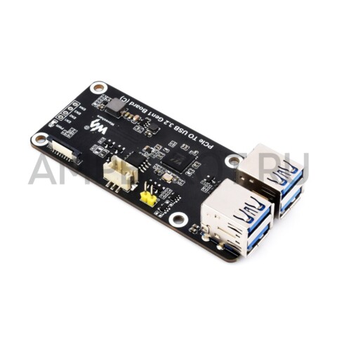 Плата расширения для Raspberry Pi 5 PCIe на 4 порта USB3.2 Gen1 (C) до 5Gbps, фото 1