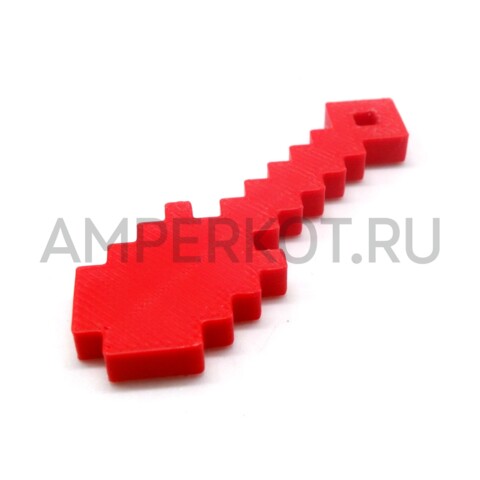 Лопата из Minecraft, 3d модель брелок красный, фото 2