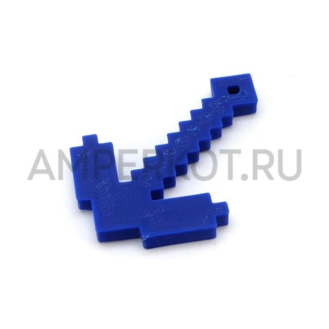 Кирка из Minecraft, 3d модель брелок синий, фото 1