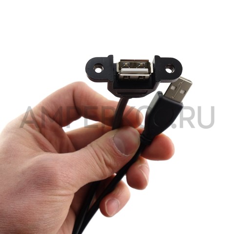 Удлинитель USB 2.0 с креплением на панель Мама-Папа 1.5м, фото 3