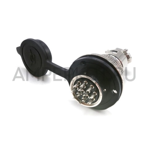 Разъем Разъем GX19M 12 контактов 19 мм (комплект штекер + гнездо с фланцем+крышка), фото 3