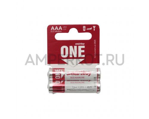 ECO Алкалиновая батарейка Smartbuy One LR03 AAA 2 шт, фото 1