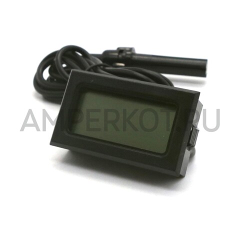 Миниатюрный цифровой термометр/гигрометр GY-12 с выносным датчиком -50 ー 110℃ 10-99% RH Черный, фото 2