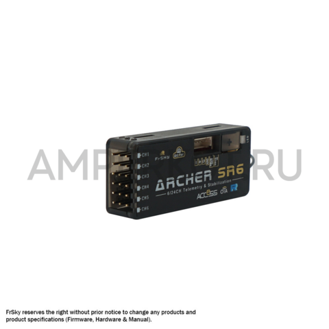 Приемник FrSky Archer SR6 2.4ГГц ACCESS 16/24 канала 6хPWM Гиро 2 км, фото 3