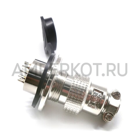 Разъем Разъем GX19M 14 контактов 19 мм (комплект штекер + гнездо с фланцем+крышка), фото 5