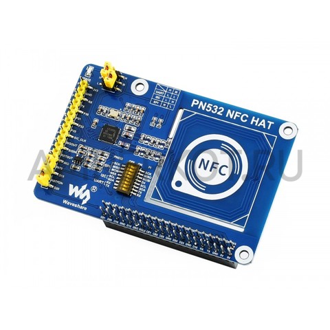 Устройство чтения/записи NFC/RFID меток Waveshare PN532 для Raspberry Pi, I2C / SPI / UART, фото 1