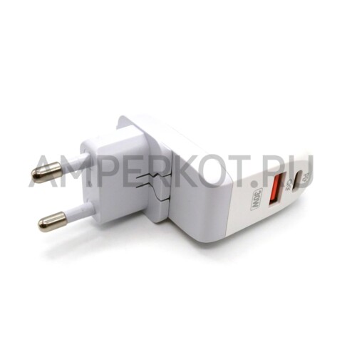Зарядное устройство LDNIO A2522C 1*USB Type-A/1*Type-C QC3.0/PD3.0 30W LCD кабель Type-C, фото 3