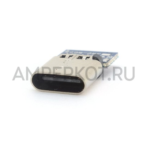 Разъем для пайки на кабель Type-C USB 2.0 синий, фото 3