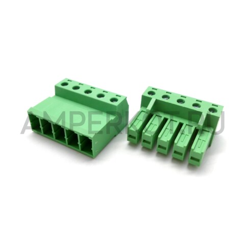 Высокотоковый клеммник (комплект) 2EDGKCM-7.62 5 контактов 300V/10A, фото 1