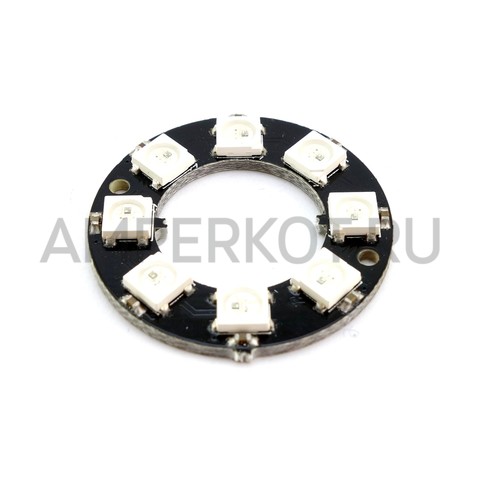 Светодиодное кольцо RGB 8-LED NeoPixel WS2812B, фото 1