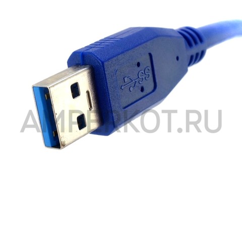 Кабель USB3.0 Тип A "папа" - B "папа" 50 см синий, фото 3