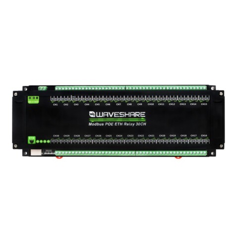 30-ти портовый модуль реле Waveshare Ethernet, Modbus RTU/Modbus TCP, PoE, DIN, фото 3