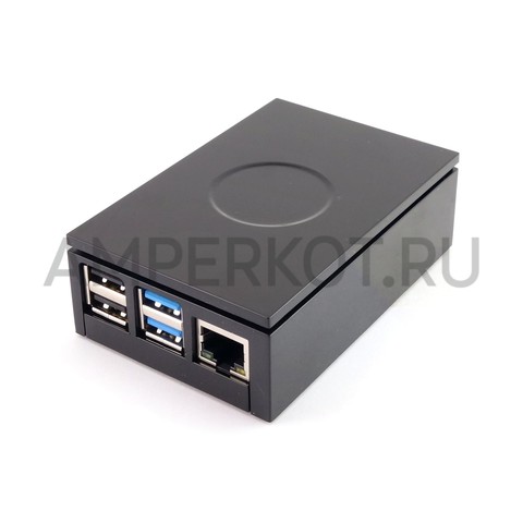 Пластиковый корпус для Raspberry Pi 4 ASM-1900136-21 черный, фото 1