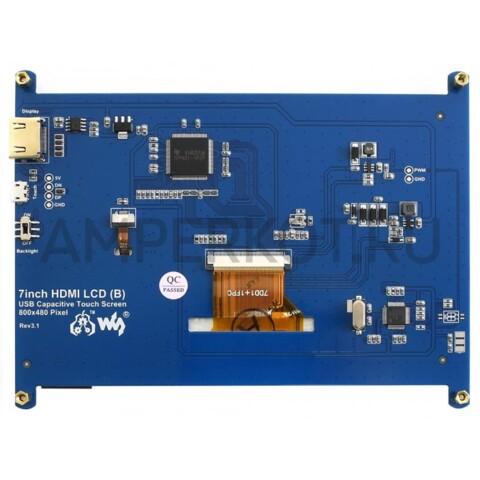 7.0” дисплей Waveshare с емкостным сенсором и двухцветным корпусом 800х480 HDMI, фото 5