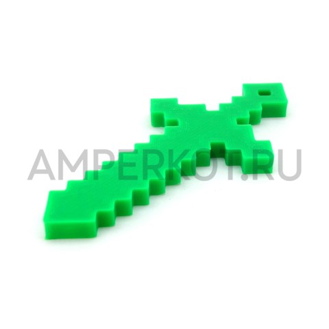 Меч из Minecraft, 3d модель брелок зеленый, фото 3