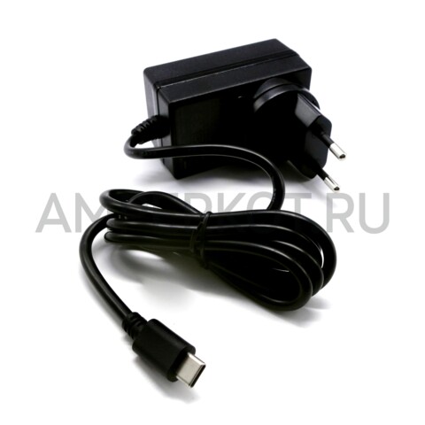 Сетевой адаптер Waveshare для Raspberry PI 5  27W 5.1V/5А PD Type-C Европейская вилка Черный, фото 2