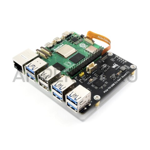Плата расширения для Raspberry Pi 5 PCIe на 4 порта USB3.2 Gen1 (C) до 5Gbps, фото 5