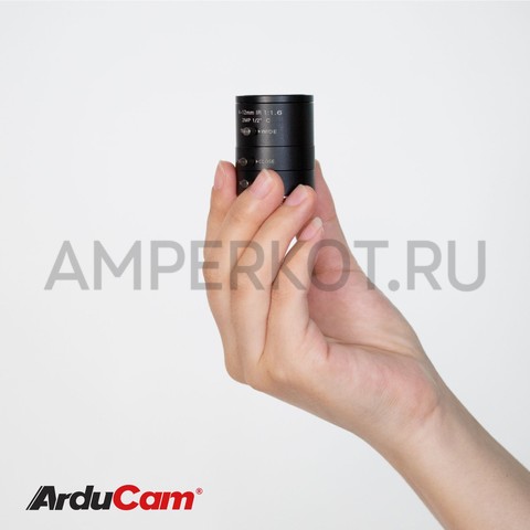 Варифокальный объектив Arducam для камеры Raspberry Pi HQ, 87.2°-39°, 4-12 мм C-Mount Lens с C-CS адаптером C2004ZM12, фото 5