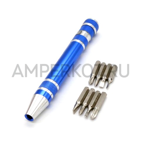 Миниатюрная ручка-отвертка 8 в 1 Синий, фото 1