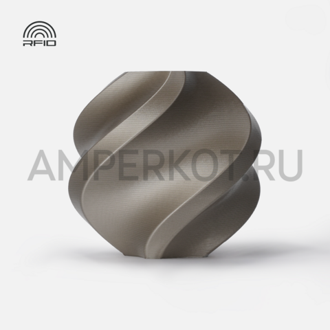 Bambu PLA Metal пластик (RFID) для 3D принтера 1.75 мм 1 кг с катушкой (Iridium Gold 13400), фото 1