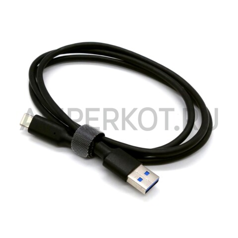 USB3.2 Type-C кабель для питания и передачи данных 10 Gbps 60W 1 метр Черный, фото 1