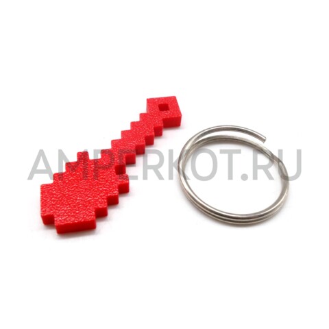 Лопата из Minecraft, 3d модель брелок красный, фото 1
