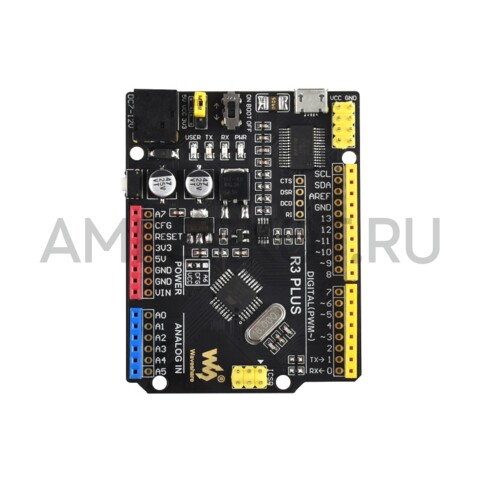 Микроконтроллер Waveshare R3 PLUS ATMEGA328P Arduino совместимый ( плата расширения портов и датчики в комплект не входят), фото 3