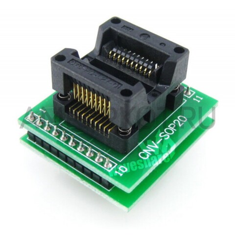 IC- адаптер Waveshare для микросхем в корпусе SOP8-SOP20, SO8-SO20, SOIC8-SOIC20 под DIP20, фото 4