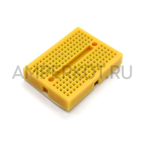 Беспаечная мини макетная плата Желтая (solderless breadboard) на 170 отверстий, фото 1