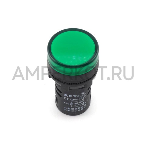 LED индикатор питания AD16-22DS 220V зеленый, фото 1