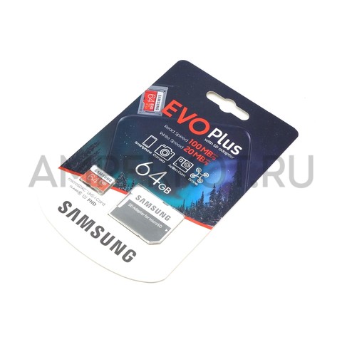 Карта памяти Samsung EVO Plus U1 microSDXC 64Gb, Class 10, 100 MB/s, фото 3